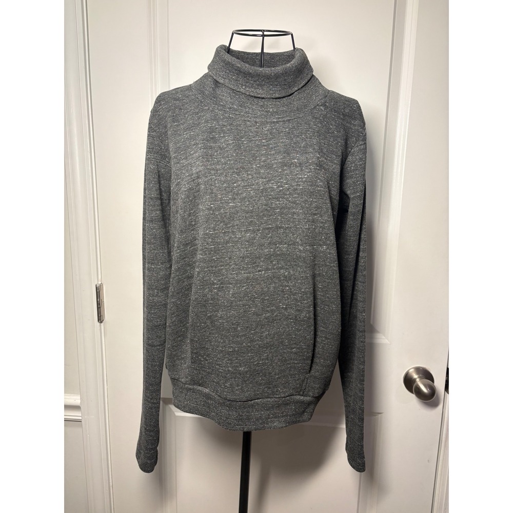 Alo Yoga Womens‎ Funnel Neck Sweatshirt-Charcoal Grey Heather